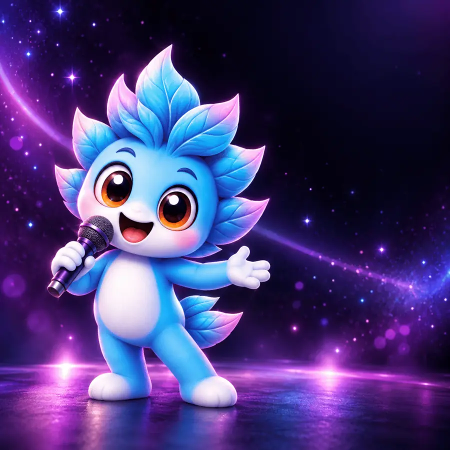 Lumi a cantar com um microfone