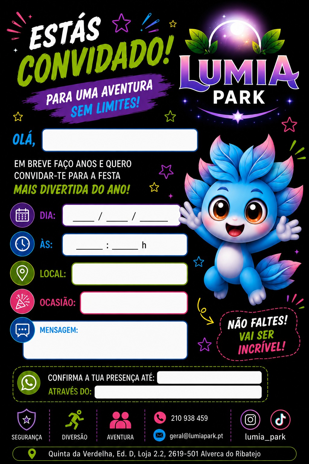 Convite digital Lumia Park — Modelo Lumi